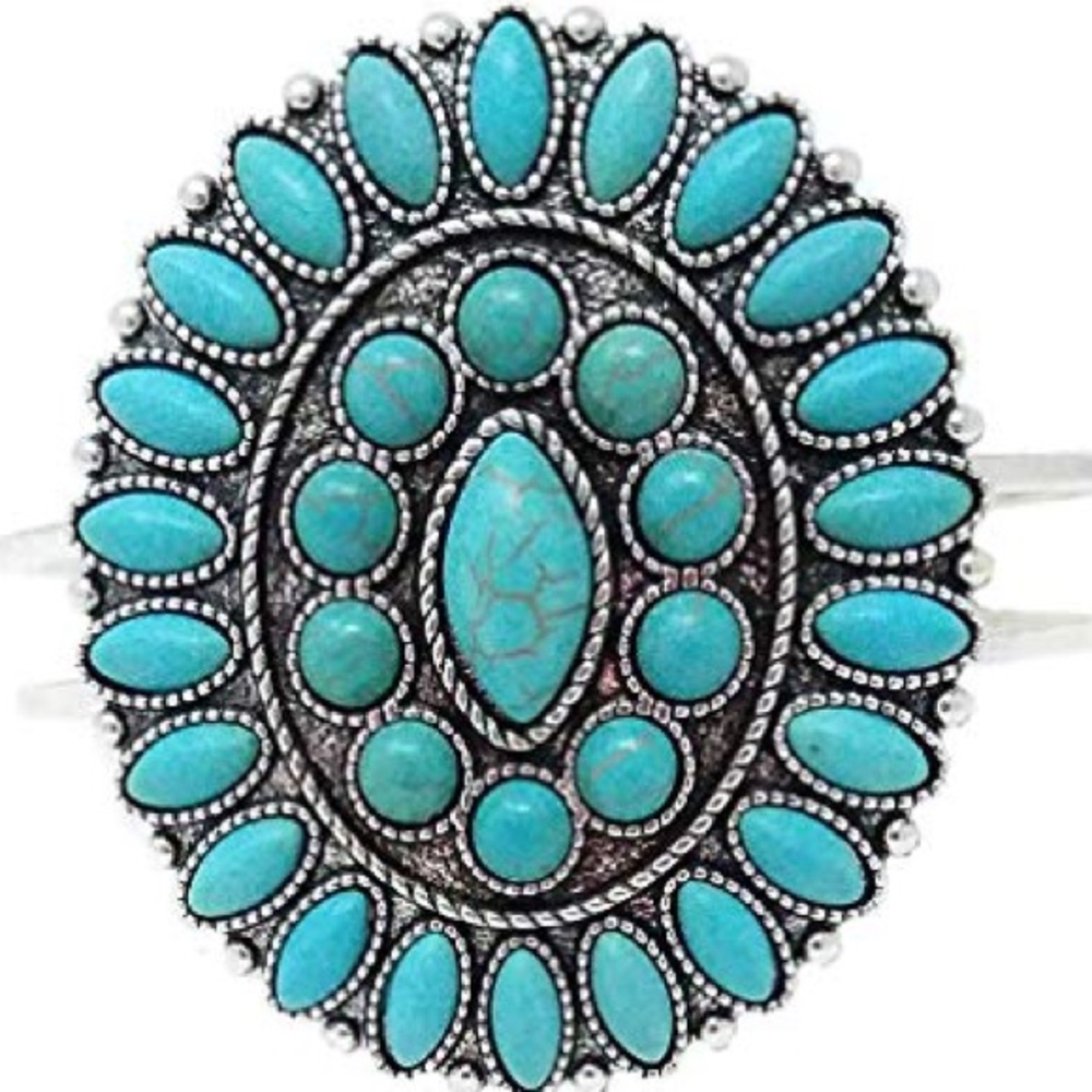 5 ⭐️ Rated Western Concho Hinge Navajo Bracelet - Picture 4 of 8